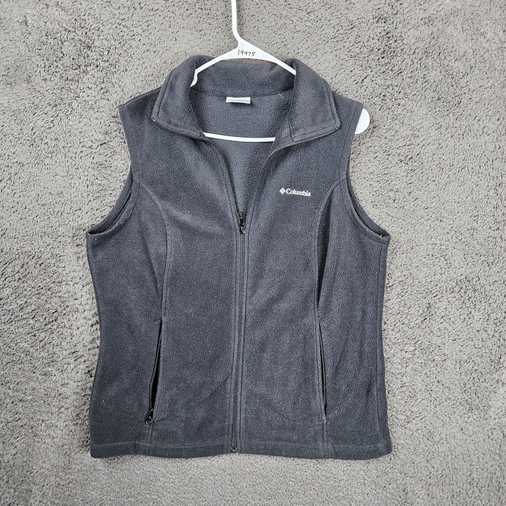 Columbia Womens Benton Springs Full Zip Fleece Vest Charcoal Gray WL1023 Size L